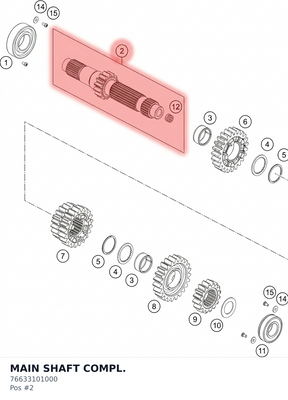 Diagram preview: MAIN SHAFT COMPL. (76633101000)