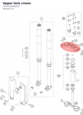 Diagram preview: Upper fork crown (7210103402030)