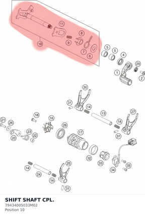 Diagram preview: SHIFT SHAFT CPL. (79434005033M02)