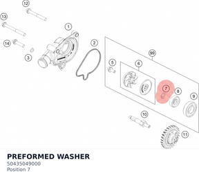 Diagram preview: PREFORMED WASHER (50435049000)