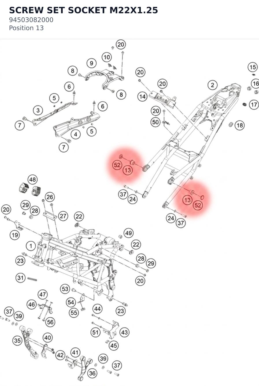 Diagram preview: SCREW SET SOCKET M22X1.25 (94503082000)