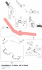 Diagram preview: Handlebar L 813mm, Dk 28.5mm (A64602001000C1)