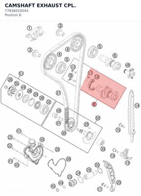 Diagram preview: CAMSHAFT EXHAUST CPL. (77836010044)