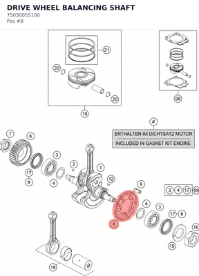 Diagram preview: DRIVE WHEEL BALANCING SHAFT (75030055100)