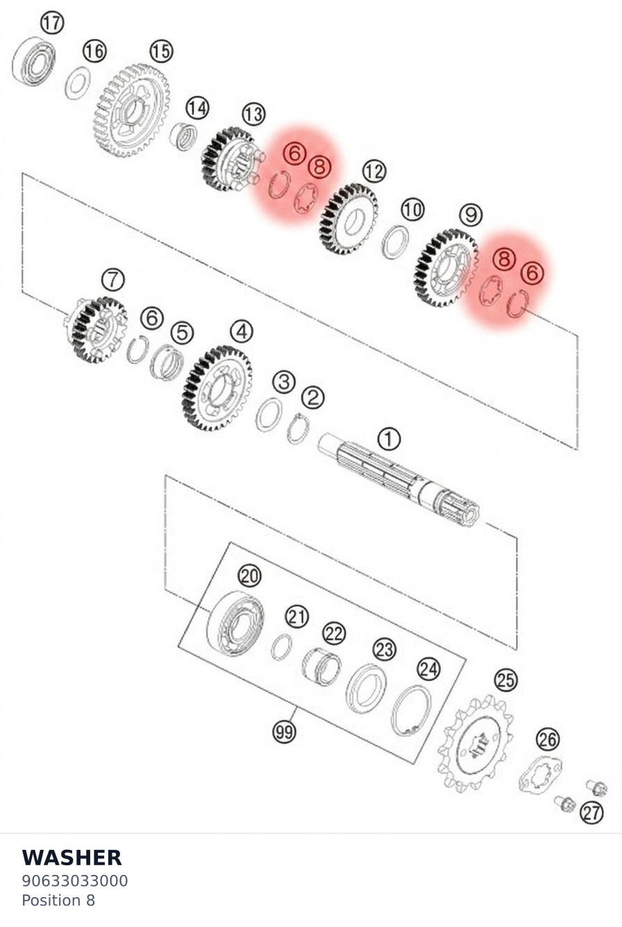 Diagram preview: WASHER (90633033000)