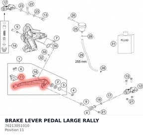 Diagram preview: BRAKE LEVER PEDAL LARGE RALLY (76213051010)