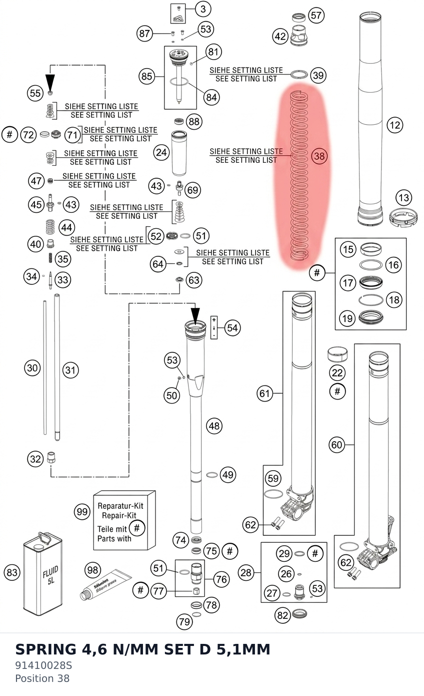 Diagram preview: SPRING 4,6 N/MM SET D 5,1MM (91410028S)
