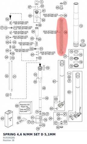 Diagram preview: SPRING 4,6 N/MM SET D 5,1MM (91410028S)