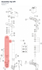 Diagram preview: Assembly leg left (93301001100)
