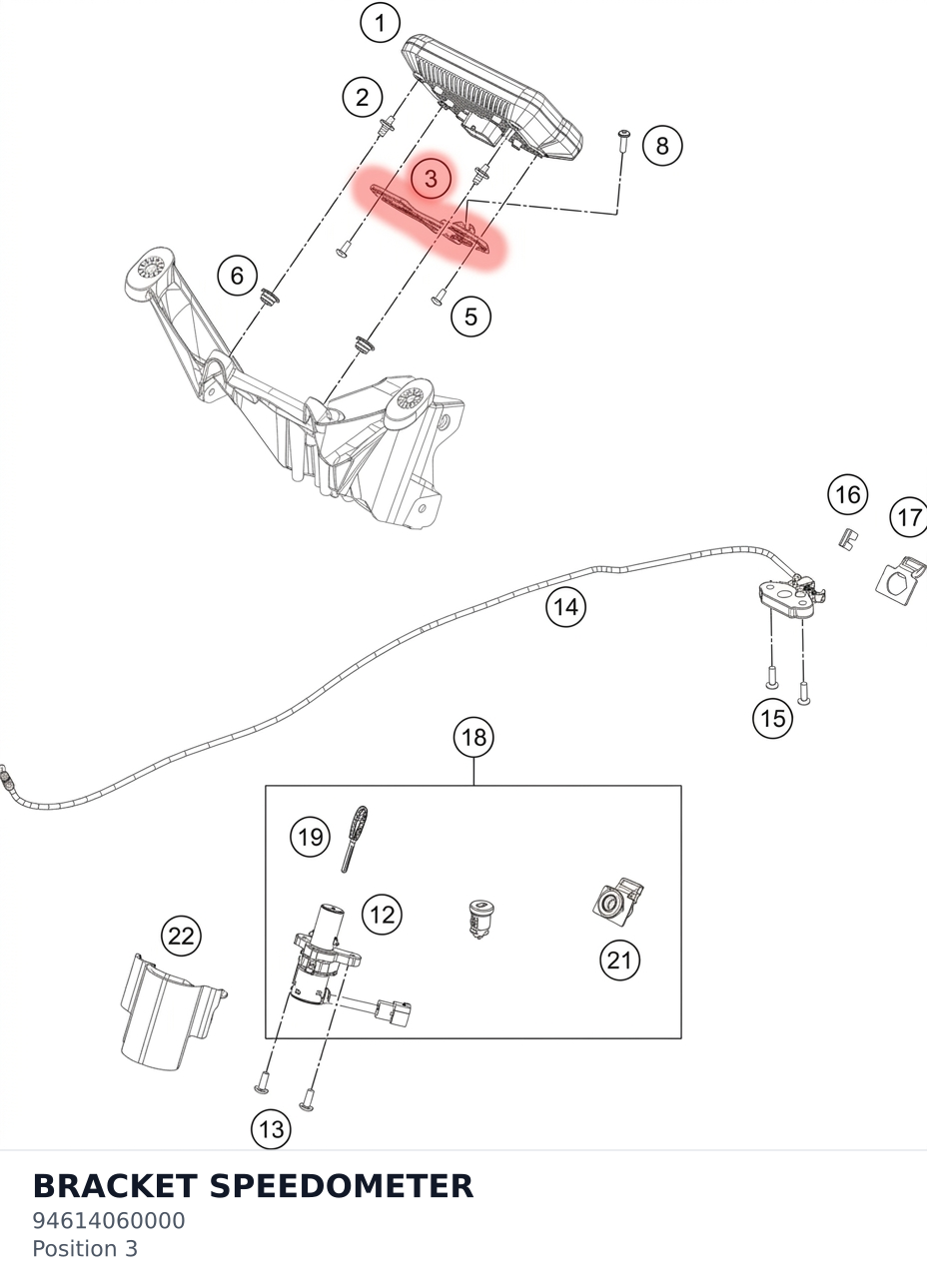 Diagram preview: BRACKET SPEEDOMETER (94614060000)