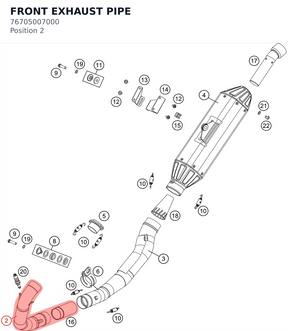 Diagram preview: FRONT EXHAUST PIPE (76705007000)