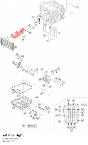 Diagram preview: oil line right (A61838035000)