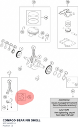 Diagram preview: CONROD BEARING SHELL (90230015010)