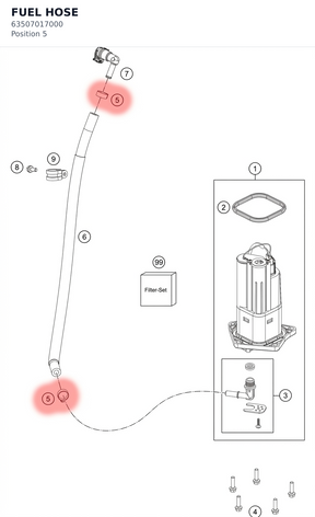Diagram preview: FUEL HOSE (63507017000)