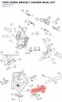 Diagram preview: TURN SIGNAL BRACKET CARRIER MASK LEFT (A62614010010)