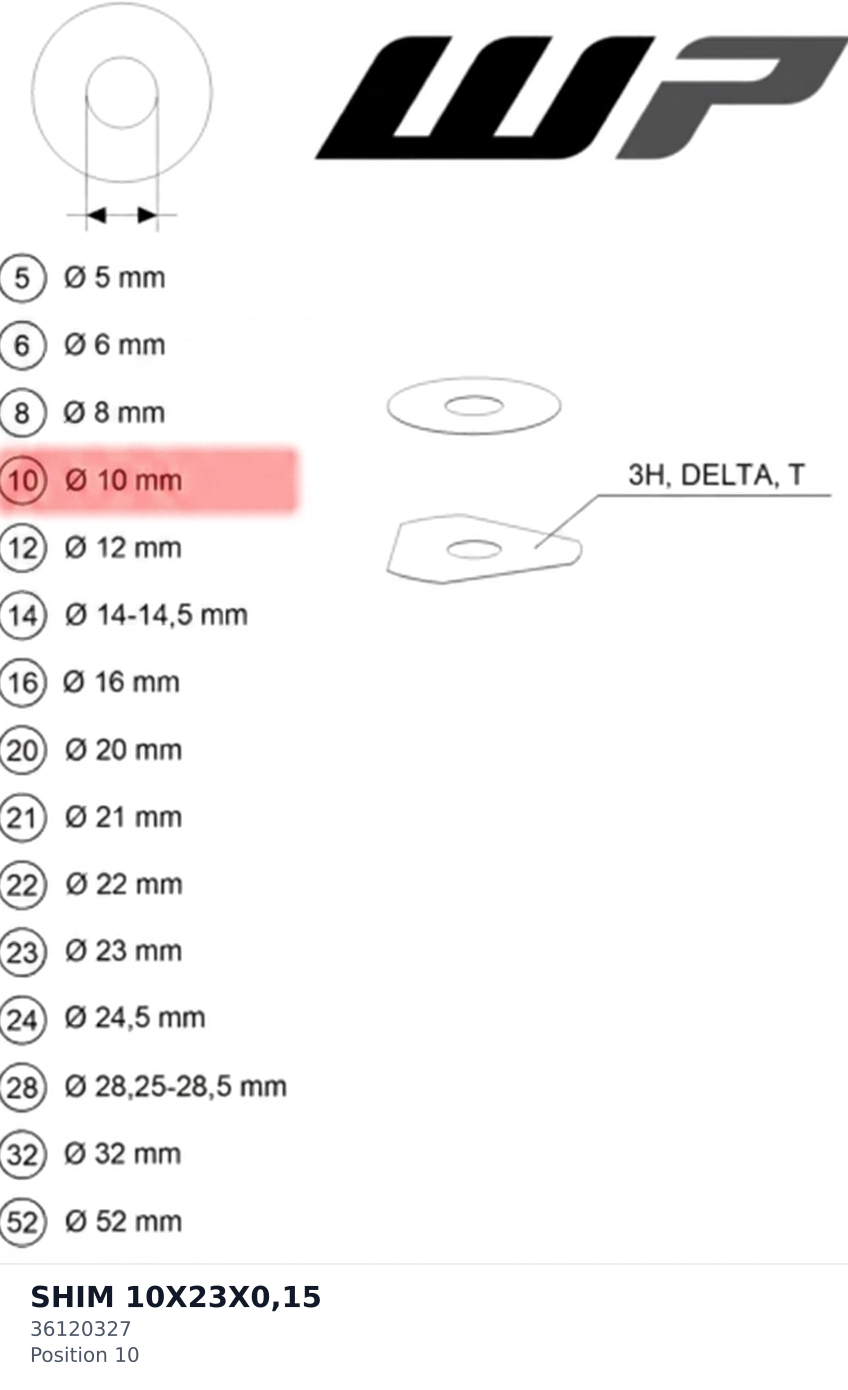 Diagram preview: SHIM 10X23X0,15 (36120327)