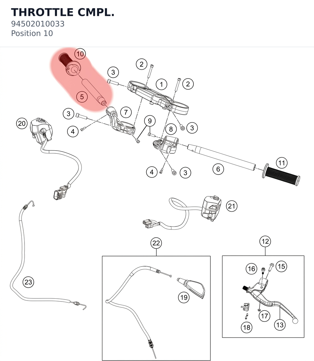 Diagram preview: THROTTLE CMPL. (94502010033)