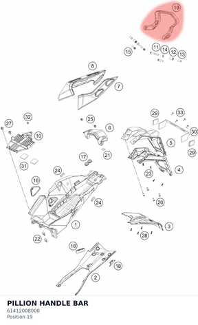Diagram preview: PILLION HANDLE BAR (61412008000)