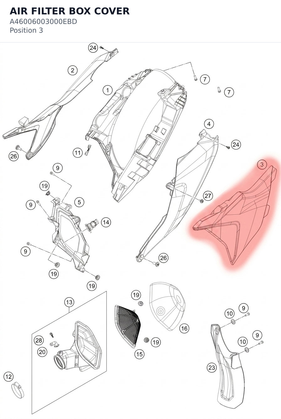 Diagram preview: AIR FILTER BOX COVER (A46006003000EBD)