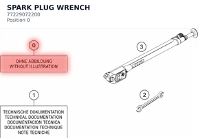 Diagram preview: SPARK PLUG WRENCH (77229072200)