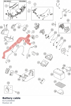 Diagram preview: Battery cable (61711059050)