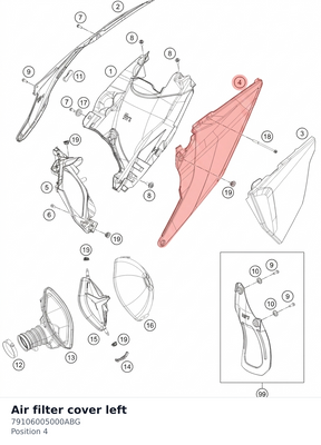Diagram preview: Air filter cover left (79106005000ABG)