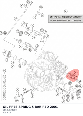 Diagram preview: OIL PRES.SPRING 5 BAR RED 2001 (58538023000)