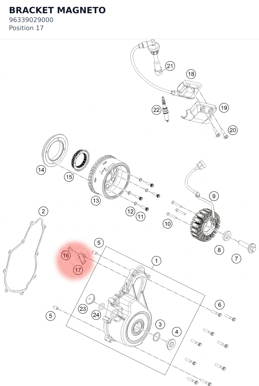 Diagram preview: BRACKET MAGNETO (96339029000)