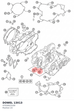 Diagram preview: DOWEL 13X13 (47030023100)