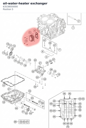 Diagram preview: oil-water-heater exchanger (63538050000)