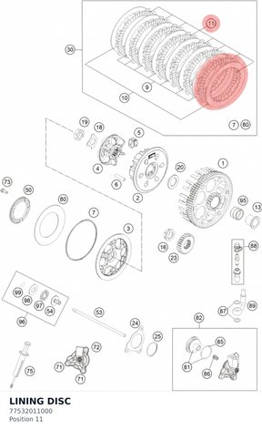 Diagram preview: LINING DISC (77532011000)