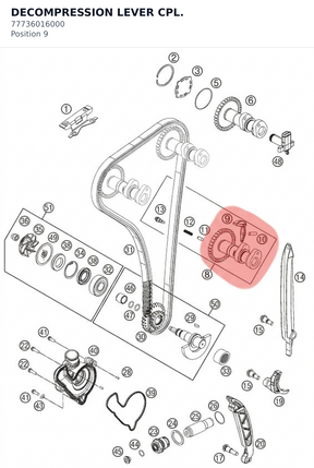 Diagram preview: DECOMPRESSION LEVER CPL. (77736016000)
