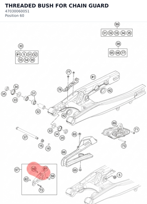 Diagram preview: THREADED BUSH FOR CHAIN GUARD (47030060051)
