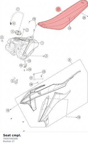 Diagram preview: Seat cmpl. (79107040300)