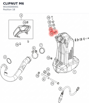 Diagram preview: CLIPNUT M6 (90105000001)