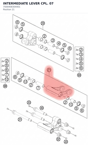 Diagram preview: INTERMEDIATE LEVER CPL.     07 (7500408304401)