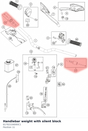 Diagram preview: Handlebar weight with silent block (61702104000C1)