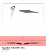 Diagram preview: Decal Set 250 XC TPI  2021 (79108198009)