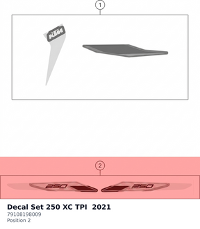 Diagram preview: Decal Set 250 XC TPI  2021 (79108198009)