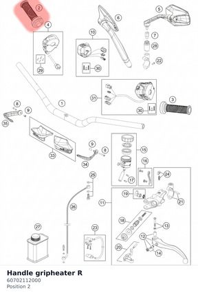 Diagram preview: Handle gripheater R (60702112000)