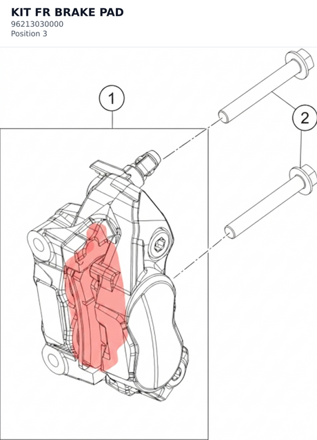 Diagram preview: KIT FR BRAKE PAD (96213030000)