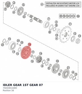 Diagram preview: IDLER GEAR 1ST GEAR         07 (75033011000)