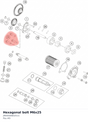 Diagram preview: Hexagonal bolt M6x25 (J900000602511)