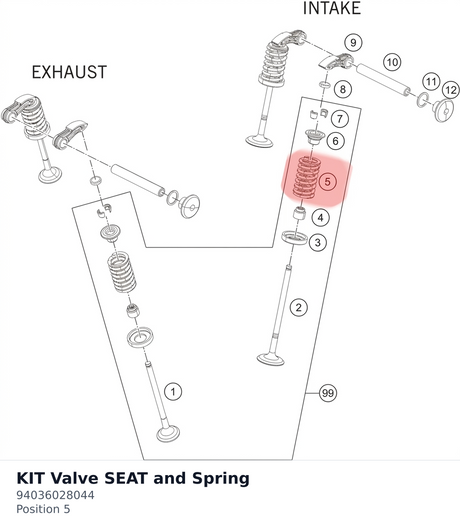 Diagram preview: KIT Valve SEAT and Spring (94036028044)