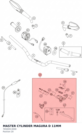 Diagram preview: MASTER CYLINDER MAGURA D 11MM (76502013000)