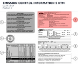Diagram preview: EMISSION CONTROL INFORMATION 5 KTM (LI23-619-6A)