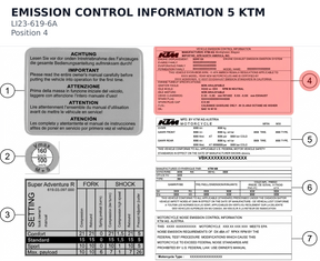 Diagram preview: EMISSION CONTROL INFORMATION 5 KTM (LI23-619-6A)