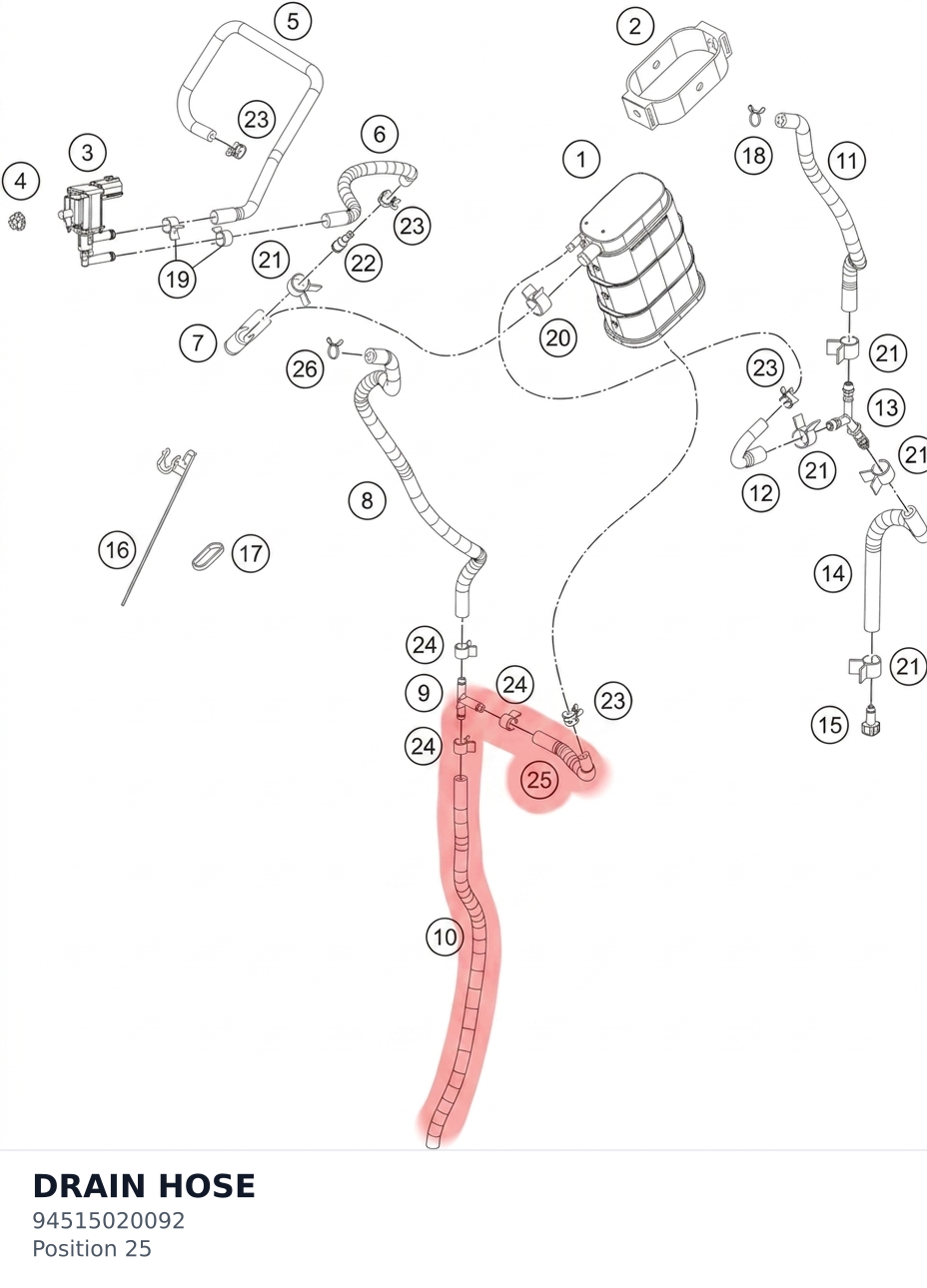 Diagram preview: DRAIN HOSE (94515020092)
