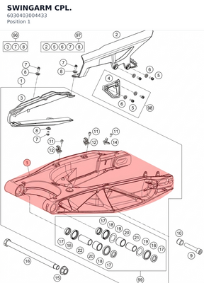 Diagram preview: SWINGARM CPL. (6030403004433)