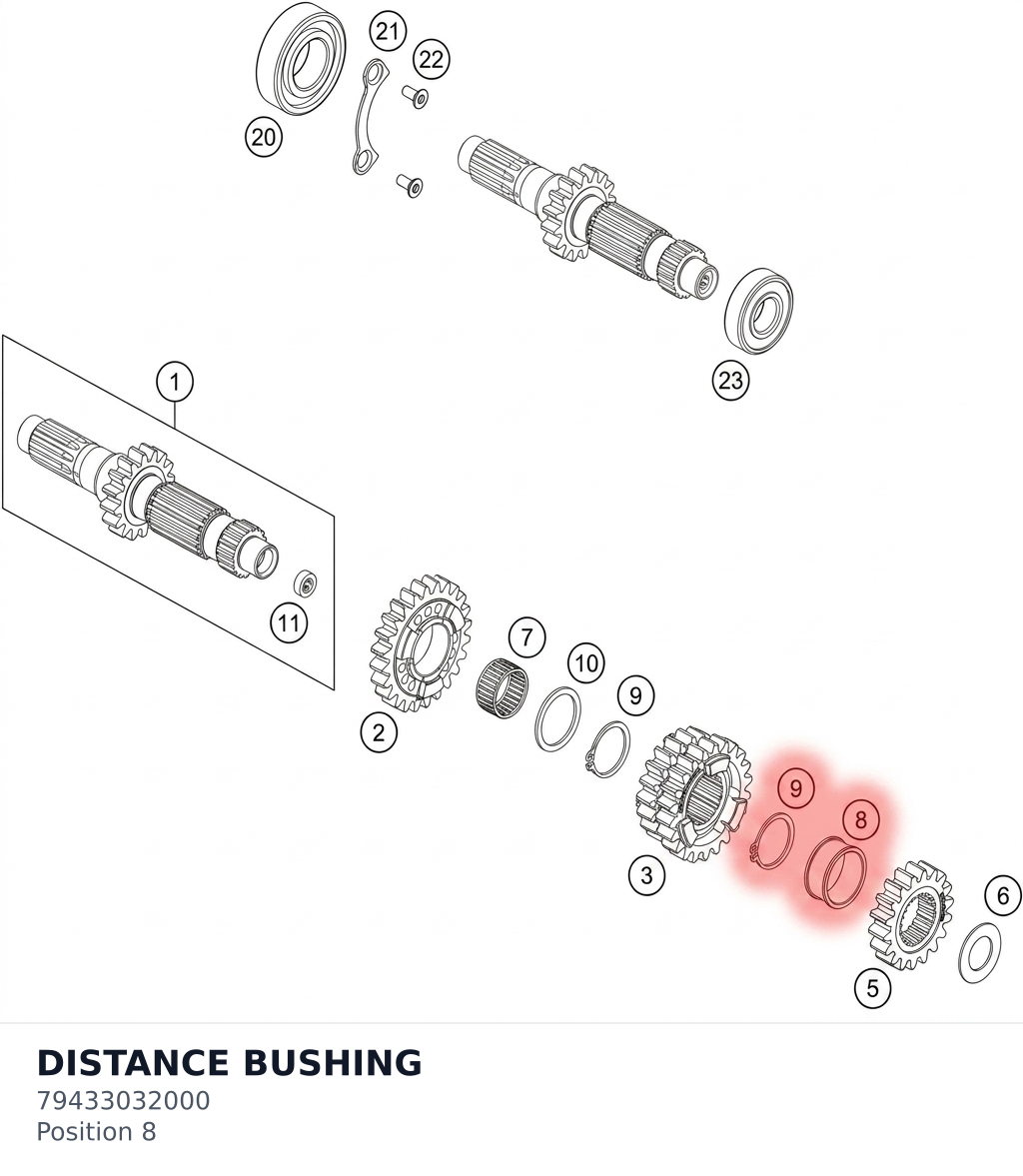 Diagram preview: DISTANCE BUSHING (79433032000)